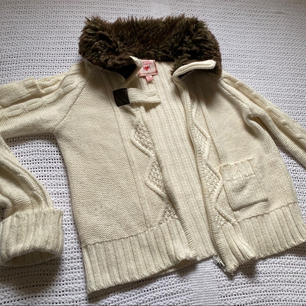 White Cable Knit Sweater